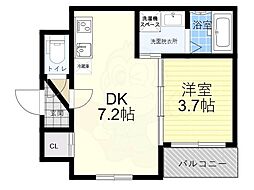 F　Normalis　SEAM 2階1DKの間取り