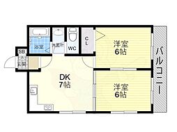 ボワドゥヴァンセンヌ 2DKの間取図画像