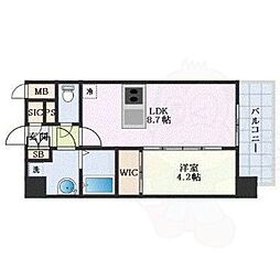 エスリード大阪平野プライム 1LDKの間取図画像