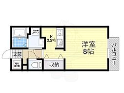 パンリュミエール ワンルームの間取図画像