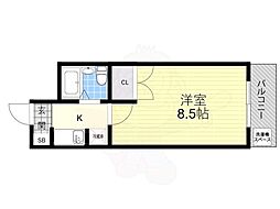 えんだら百歩 1Kの間取図画像