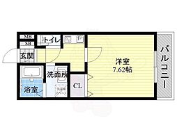 アリエッタ平野 1Kの間取図画像