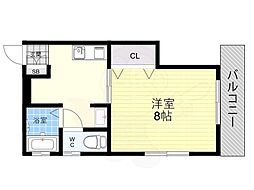 ジーナ我孫子 1Kの間取図画像