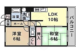 ヴィラシャトー 2DKの間取図画像