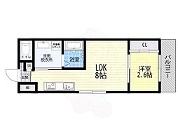 大阪市東住吉区西今川1丁目マンション 1LDKの間取図画像