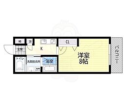 大阪市東住吉区西今川1丁目マンション 1Kの間取図画像