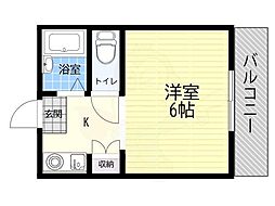 GSハイム平野 1Kの間取図画像