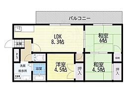 コーポイソダ 3LDKの間取図画像