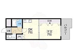 エイチ・ツー・オー今川 1DKの間取図画像