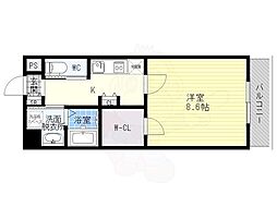 KAUNISHIRANO 1Kの間取図画像