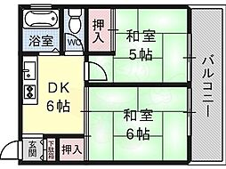 加美駅前コーポ 1DKの間取図画像