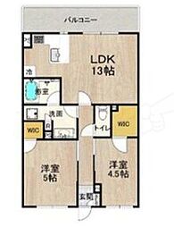 THEPHOERMETENNOJIEAST 2LDKの間取図画像