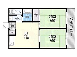 ノウブルハイツ平野 2DKの間取図画像