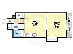 カデンツァ瓜破 1LDKの間取図画像