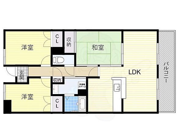 星見9番館 308｜大阪府茨木市星見町(賃貸マンション3LDK・3階・65.00㎡)の写真 その2