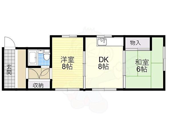 大阪府茨木市春日１丁目(賃貸マンション2DK・4階・45.00㎡)の写真 その2