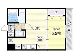 大阪モノレール彩都線 阪大病院前駅 徒歩5分の賃貸マンション 3階1LDKの間取り