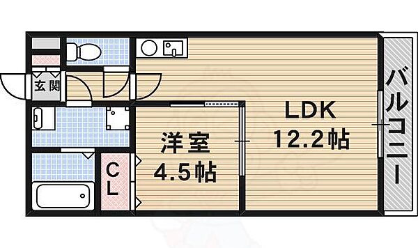 大阪府茨木市上穂積３丁目(賃貸マンション1LDK・2階・38.34㎡)の写真 その2