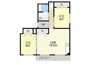 大阪府茨木市水尾１丁目（賃貸マンション2LDK・3階・59.00㎡） その2