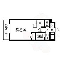 阪急京都本線 南茨木駅 徒歩2分の賃貸マンション 1階ワンルームの間取り