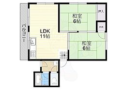 井上マンション 2LDKの間取図画像