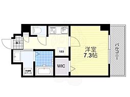 阪急京都本線 正雀駅 徒歩3分の賃貸マンション 8階1Kの間取り