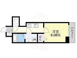 阪急京都本線 正雀駅 徒歩3分の賃貸マンション 2階1Kの間取り