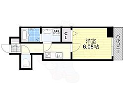 阪急京都本線 正雀駅 徒歩3分の賃貸マンション 2階1Kの間取り
