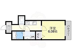 阪急京都本線 正雀駅 徒歩3分の賃貸マンション 6階1Kの間取り
