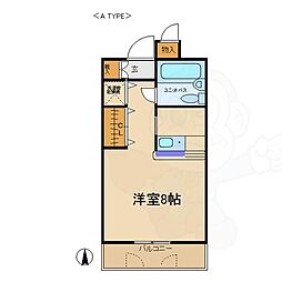 エル・ボスク2 ワンルームの間取図画像