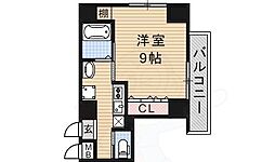 阪急京都本線 茨木市駅 徒歩3分の賃貸マンション 4階1Kの間取り