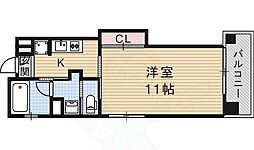 阪急京都本線 茨木市駅 徒歩5分の賃貸マンション 3階1Kの間取り