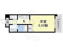 大阪モノレール本線 宇野辺駅 徒歩10分の賃貸マンション 4階1Kの間取り