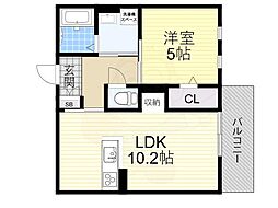 阪急京都本線 富田駅 徒歩5分の賃貸アパート 1階1LDKの間取り