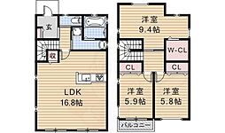 メゾンソレイユA棟 3LDKの間取図画像