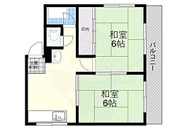 橋ノ内ハイツ 2DKの間取図画像