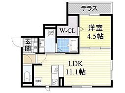 モンシェモワ 1LDKの間取図画像