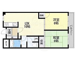 コーポラス茨木A 2LDKの間取図画像