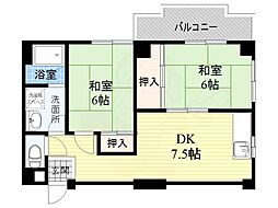 グリーンハイツ 2DKの間取図画像