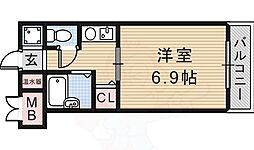 アーバン鳥飼 1Kの間取図画像