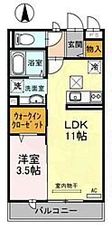 ワンモア・オッツ 1LDKの間取図画像