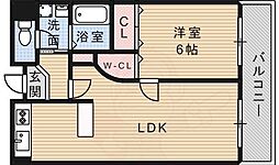 大神ハイツ 1LDKの間取図画像