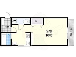 山崎マンション3 1Kの間取図画像
