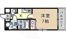 オーク南茨木 1Kの間取図画像