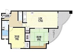 パラッツォデルソーレ 2LDKの間取図画像