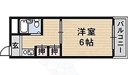 レナジア南摂津 1Kの間取図画像