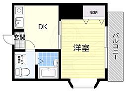 薩摩マンションNo.9 1Kの間取図画像