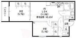 ピレーネ一津屋 2LDKの間取図画像