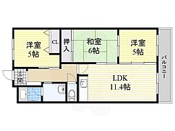 アドバン 3LDKの間取図画像