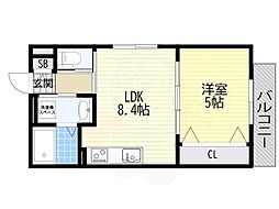 ティアラ豊川 1LDKの間取図画像